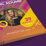 Illustrated Music Sound Vibes Flyer with a Facebook Cover Template