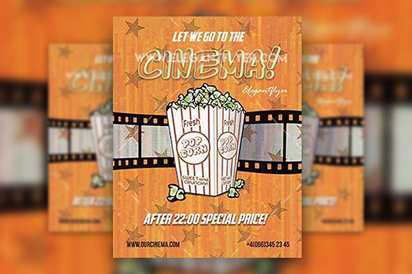 Illustrated Starry Cinema Flyer Template and Facebook Cover