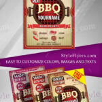 Illustrated, Vintage BBQ House Flyers Along with Facebook Cover Templates