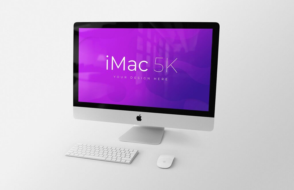 iMac 5K Retina Display in Perspective Mockup