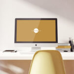 iMac Pro Placed on Desk in the Front View Mockup