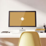 iMac Pro Placed on Desk in the Front View Mockup