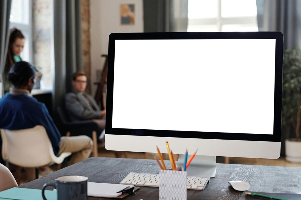 iMac Screen in Office Mockup