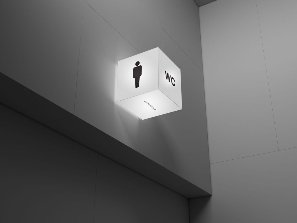 Indoor Acrylic Cube Lightbox Signage Mockup