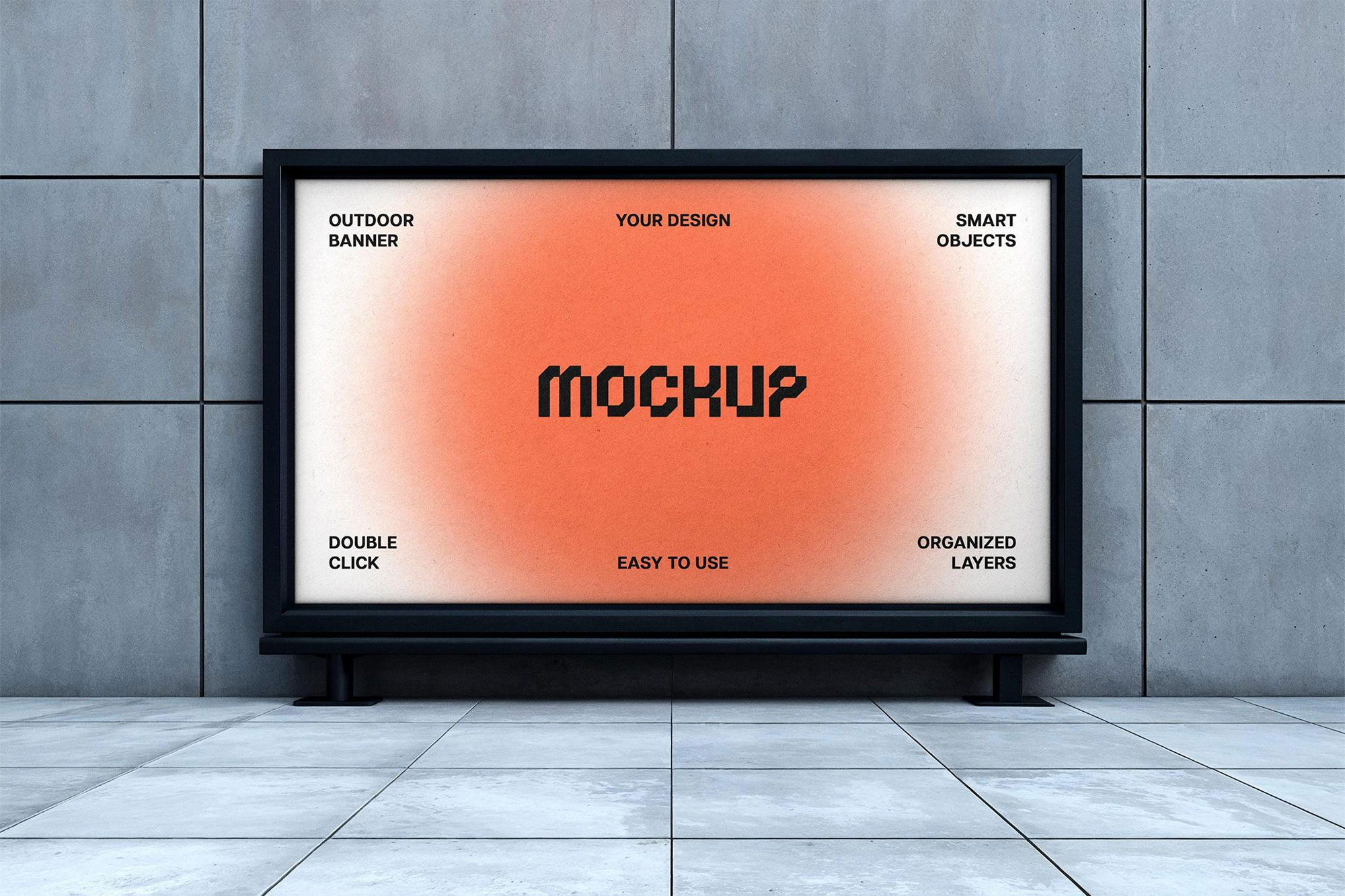 Free Indoor Advertising Banner Mockup PSD Template
