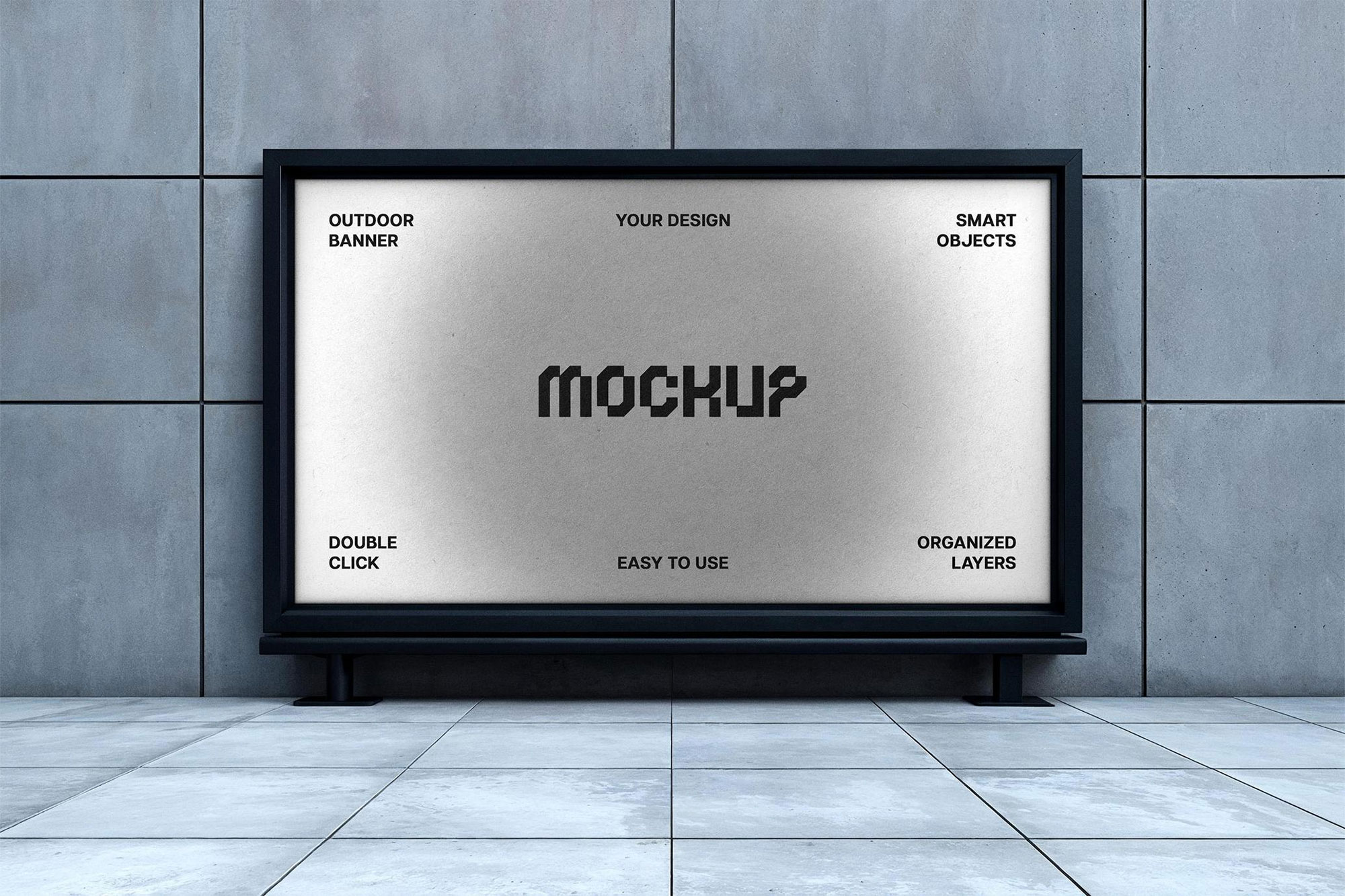 Free Indoor Advertising Banner Mockup PSD Template