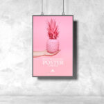 Indoor Hanging Poster with Two Strings Mockup