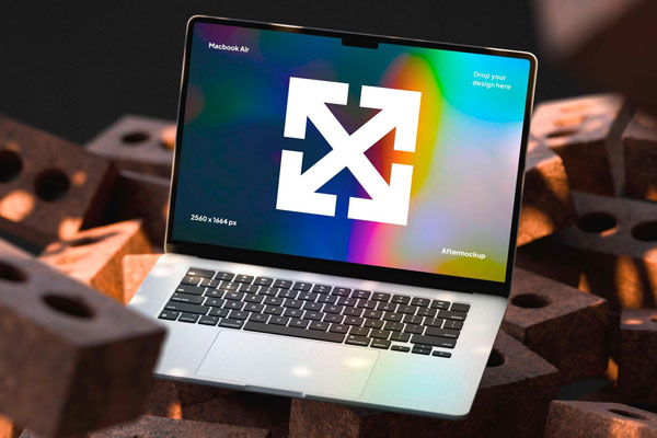 Industrial MacBook Air Mockup