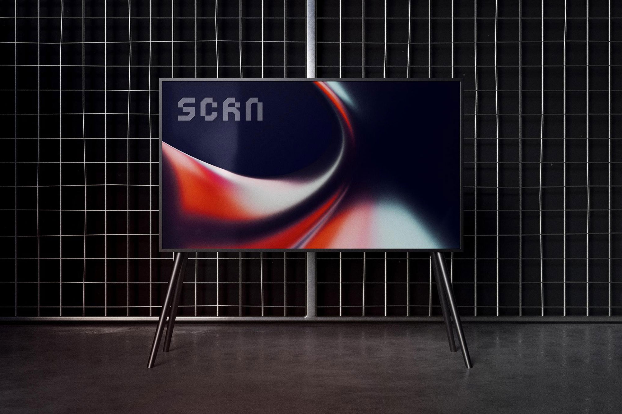 Free Industrial TV Screen Mockup PSD Template