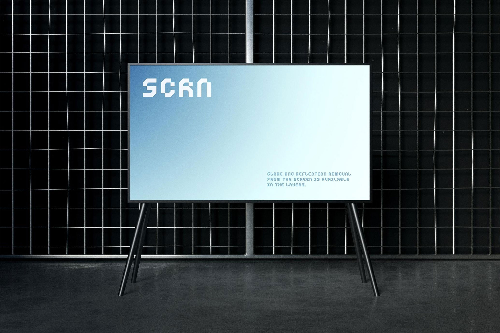 Free Industrial TV Screen Mockup PSD Template