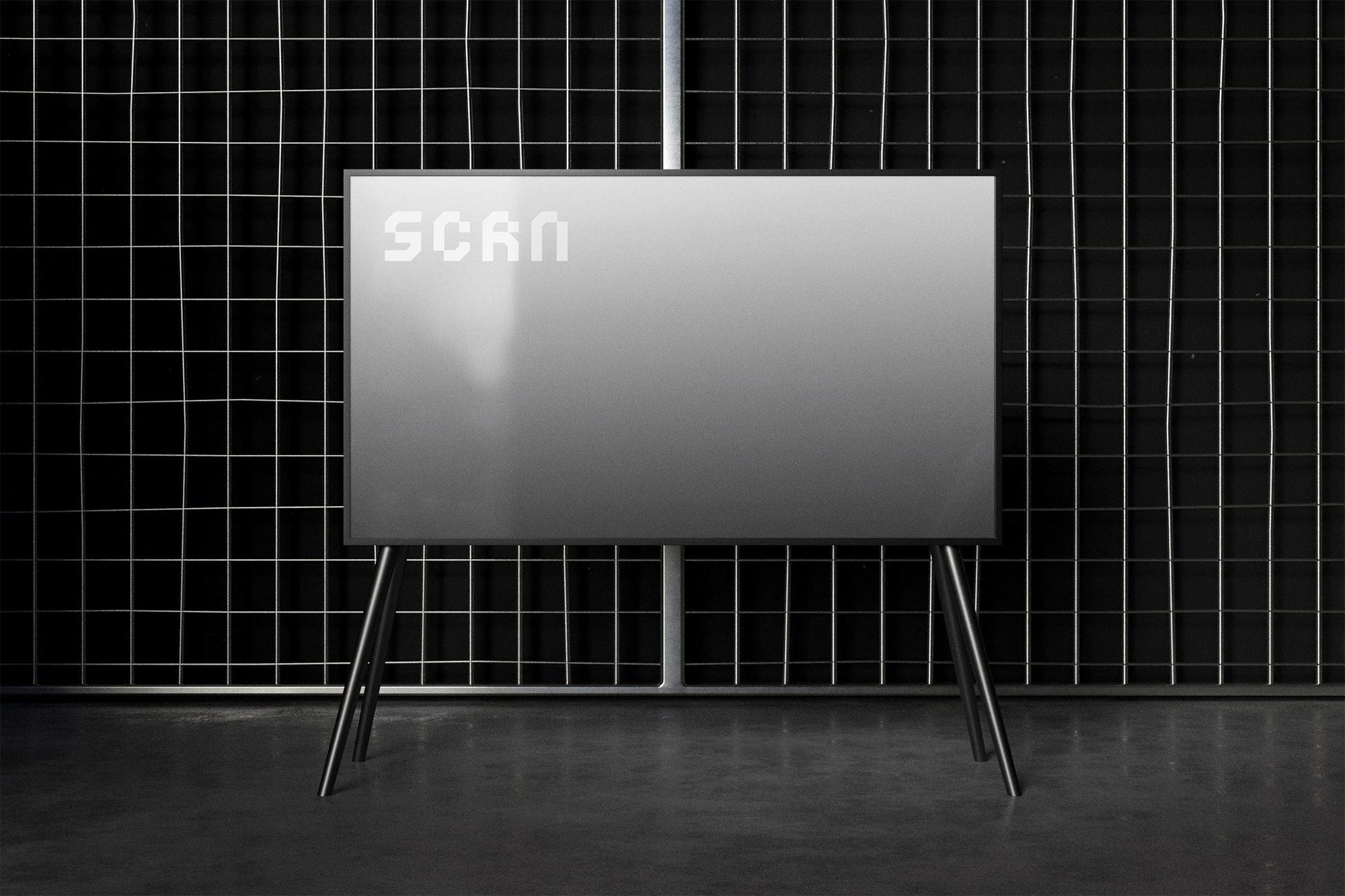 Free Industrial TV Screen Mockup PSD Template