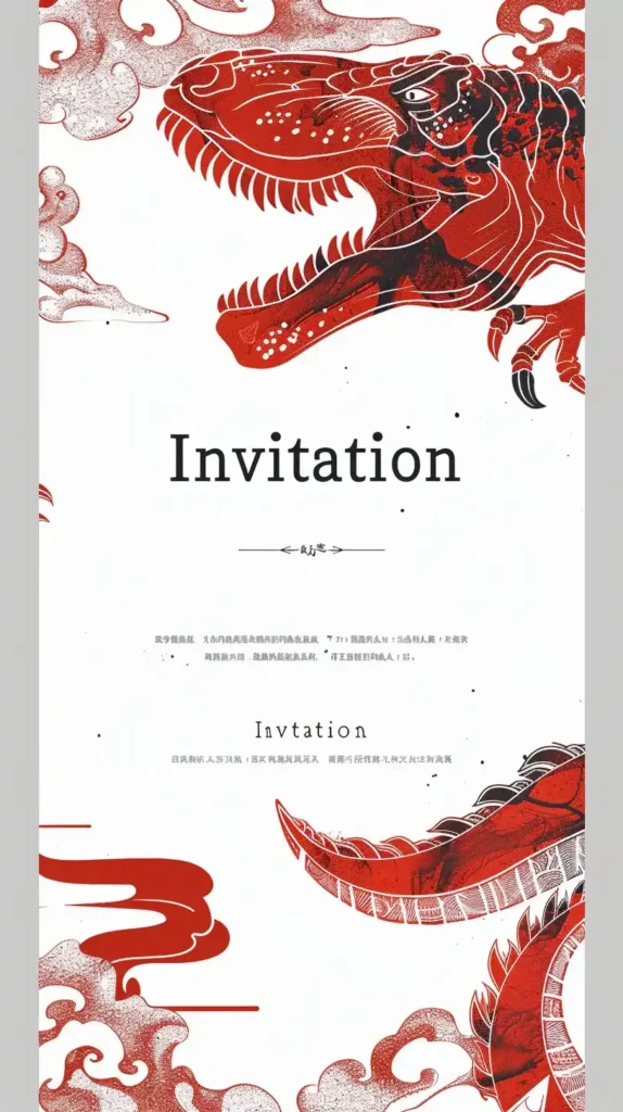 Ink Dino Invitation Card