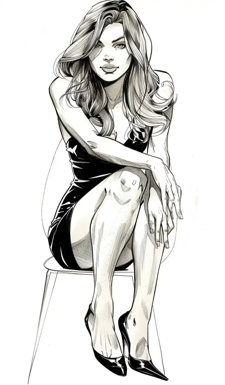 Ink Illustration Athletic Woman ai prompt preview