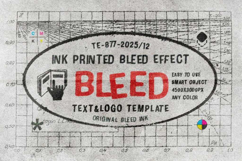 Ink Printed Bleed Text Effect / Logo Mockup
