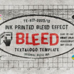 Ink Printed Bleed Text Effect / Logo Mockup