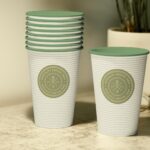 Interior Coffee Cup Logo Mockup on a Surface