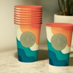 Interior Coffee Cup Logo Mockup on a Surface