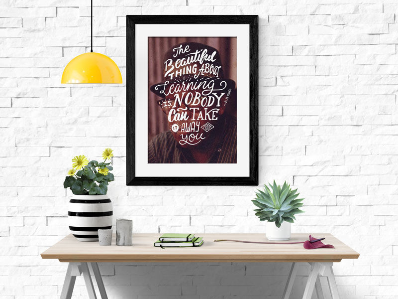 Interior Portrait Photo Frame Mockup