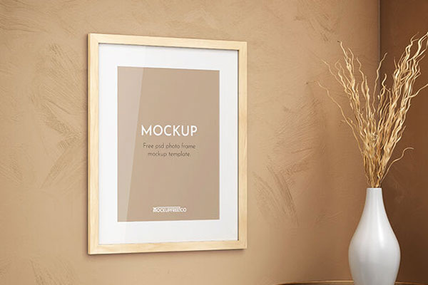 Interior Vertical Photo Frame Mockup Template