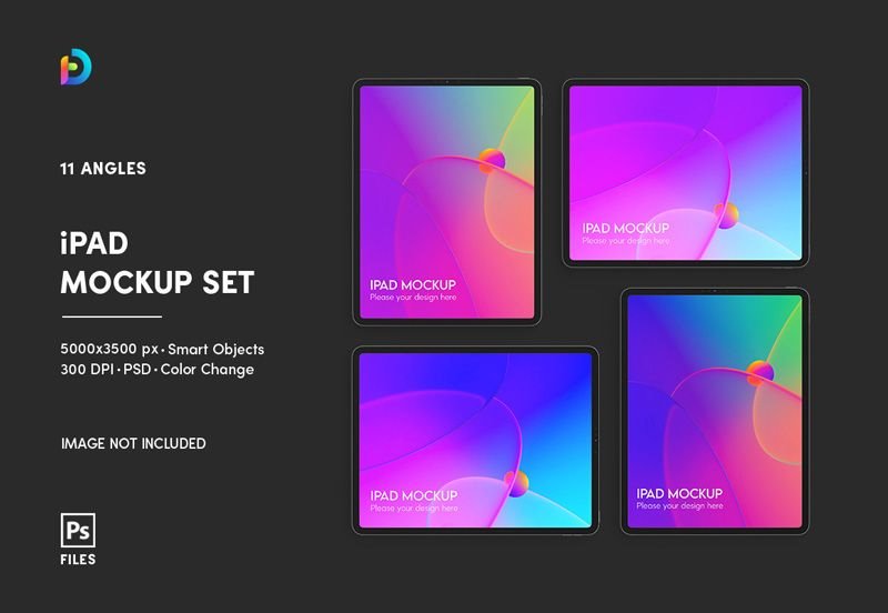 iPad Mockup in 11 Different Visions