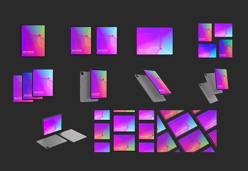iPad Mockup in 11 Different Visions