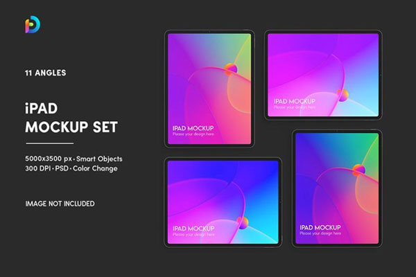 iPad Mockup in 11 Different Visions