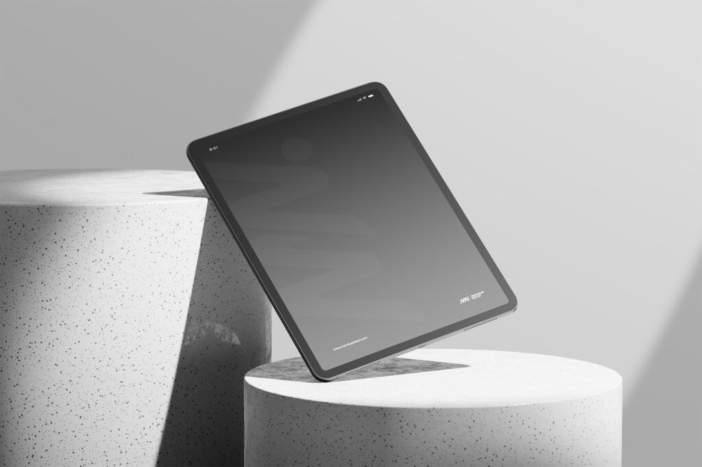 iPad Pro Mockup on Round Podium