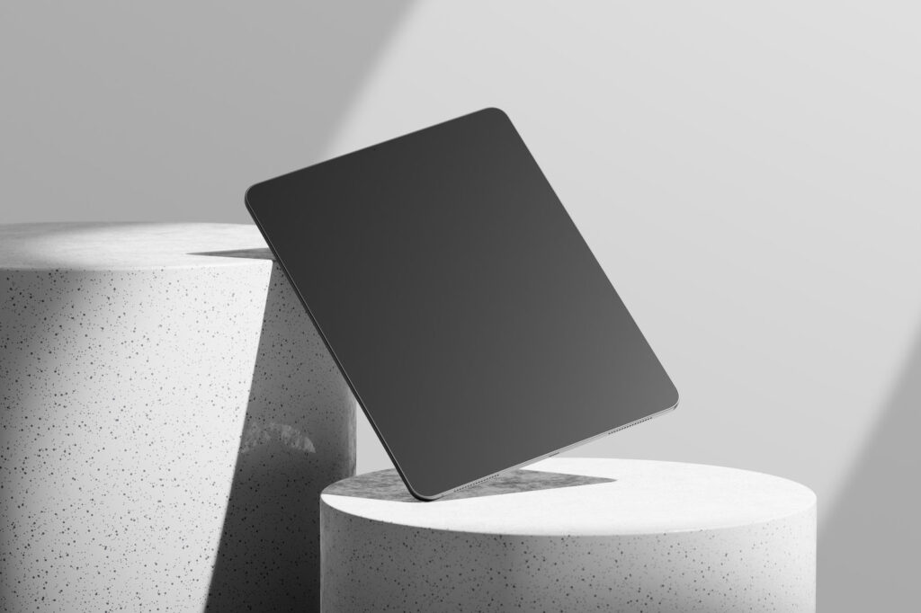 iPad Pro Mockup on Round Podium