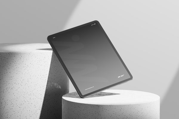 iPad Pro Mockup on Round Podium
