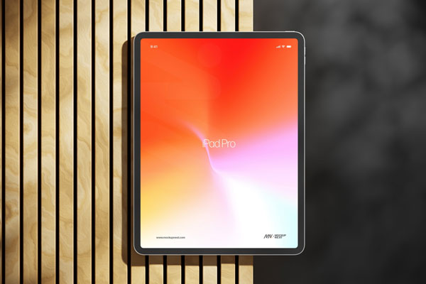 iPad Pro Mockup on Wood