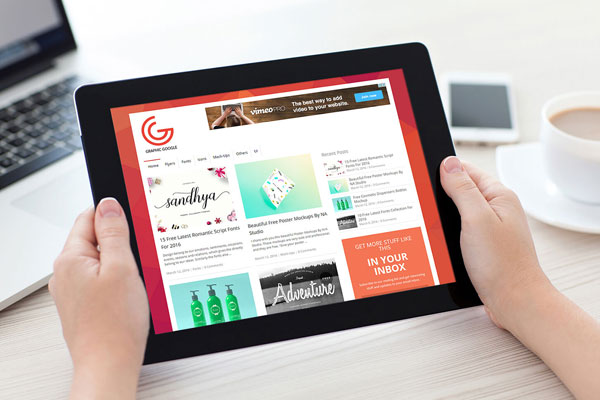 iPad Screen Design in Both Hands Mockup