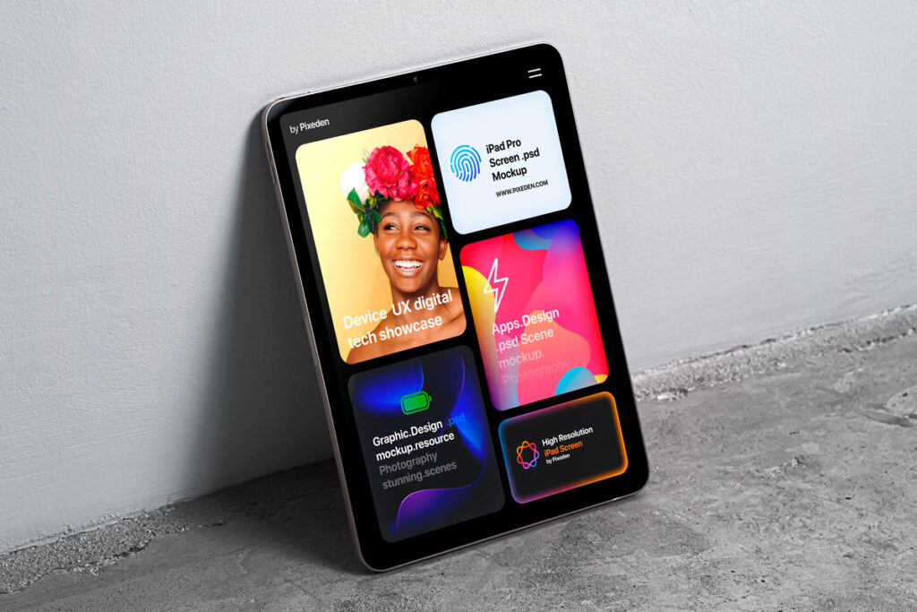 iPad Screen Showcase Scene Mockup