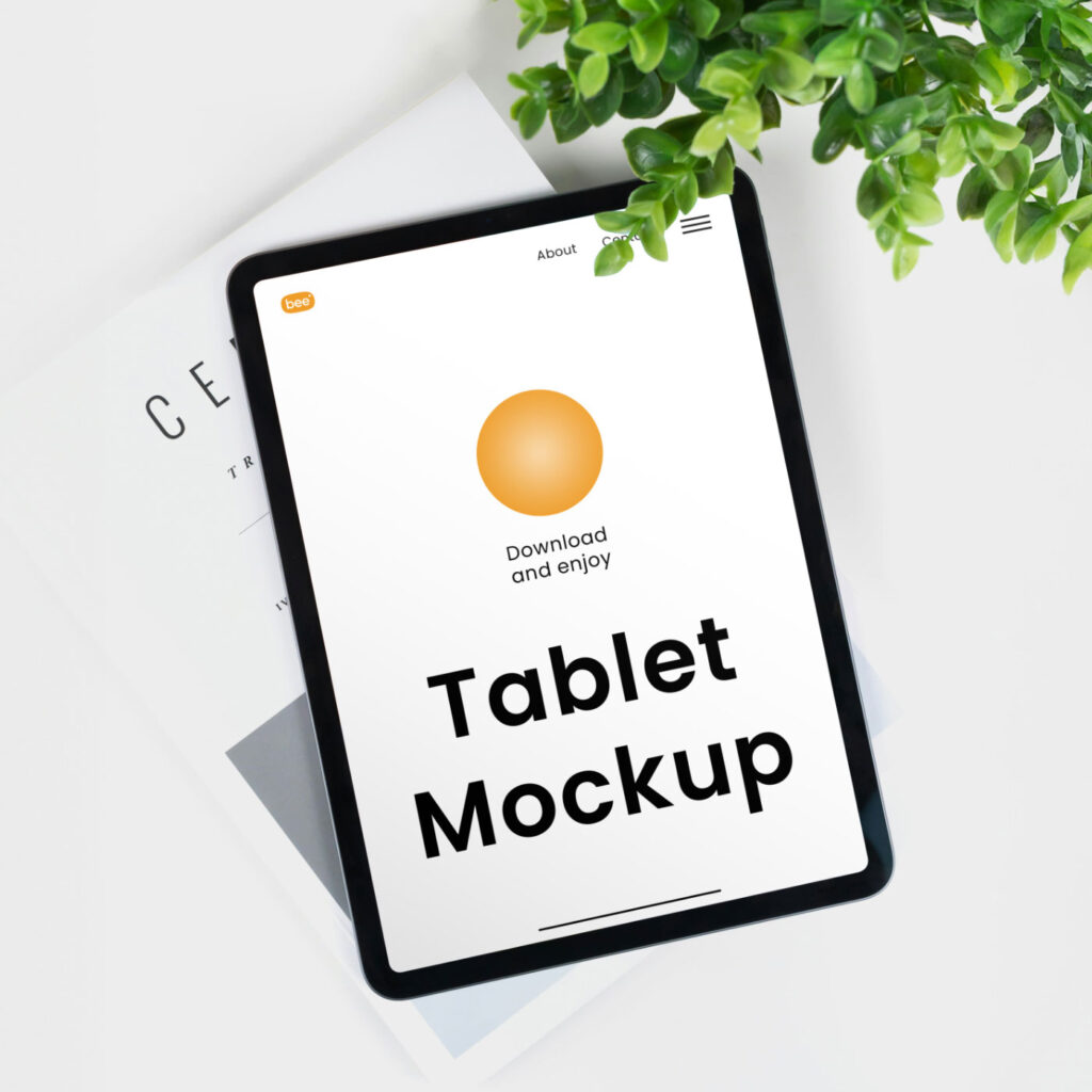 iPad Screen with Plant Mockup