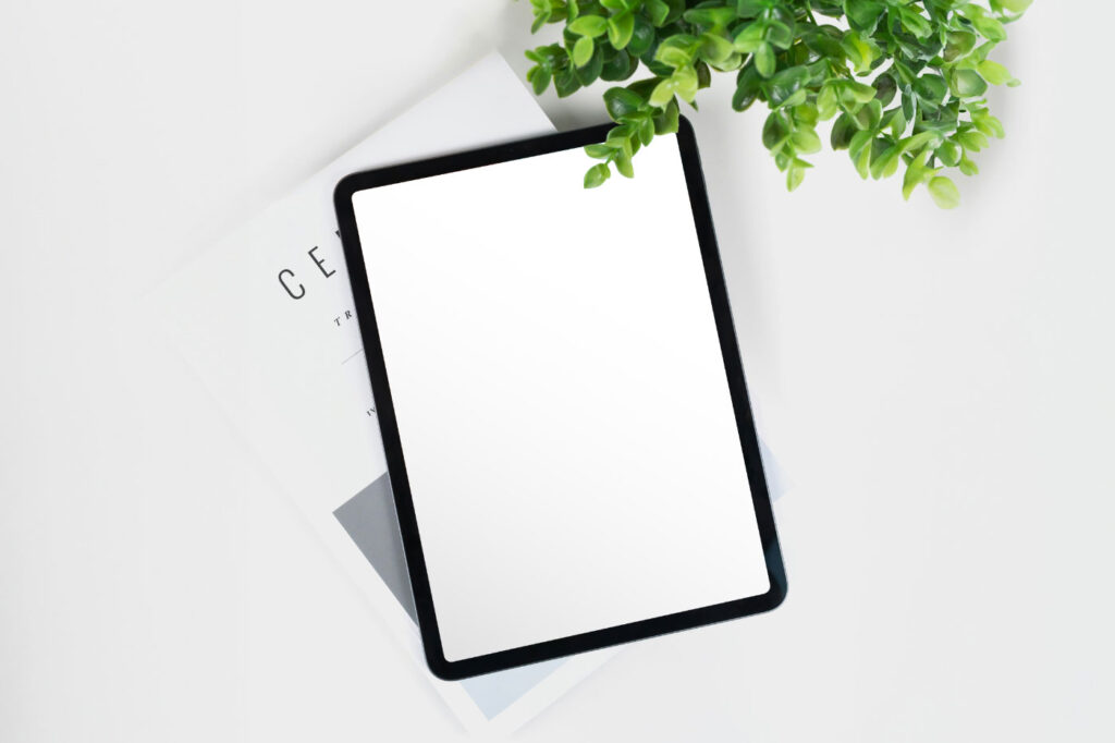 iPad Screen with Plant Mockup