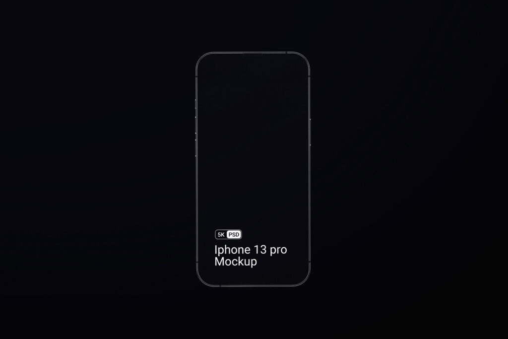iPhone 13 Pro Mockup on Black Background in Facing Vision