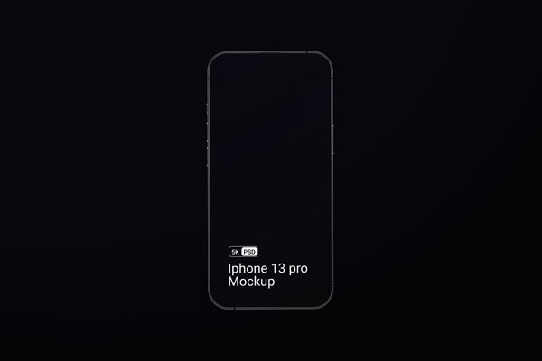 iPhone 13 Pro Mockup on Black Background in Facing Vision