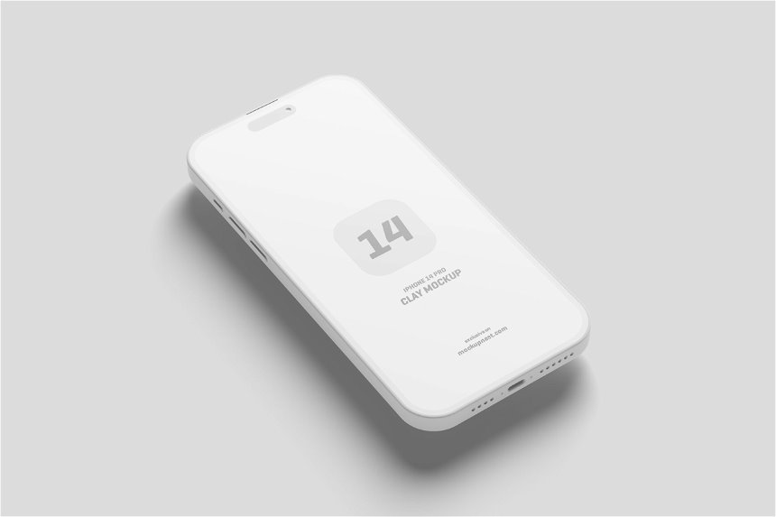 Iphone 14 Pro Clay Mockup in 5 Sights FREE PSD