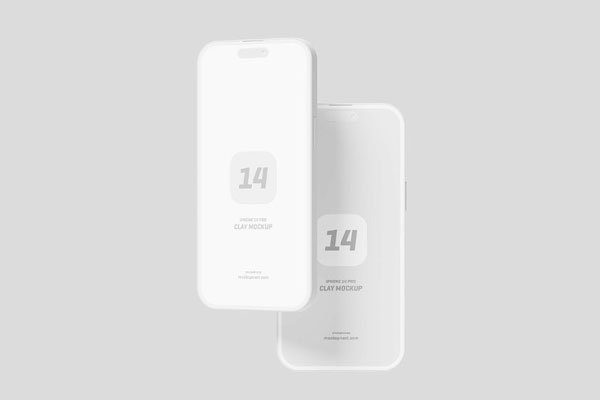 iPhone 14 Pro Clay Mockup in 5 Sights