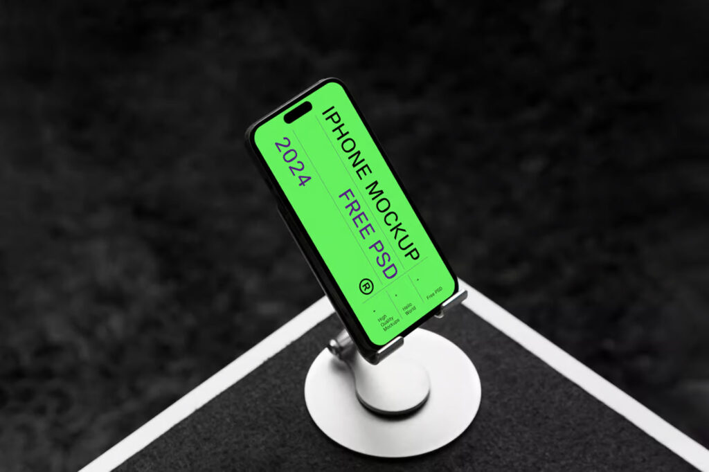 iPhone 14 Pro in Dock Mockup