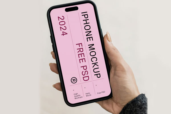 iPhone 14 Pro in Hand Mockup