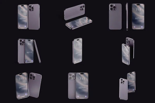 iPhone 14 Pro Max Mockup in 9 Various Sights