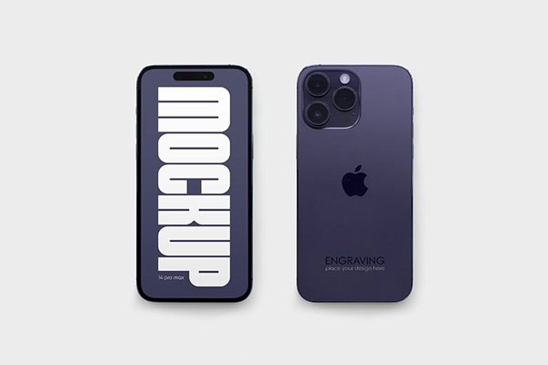 iPhone 14 Pro Max Mockup in Facing View
