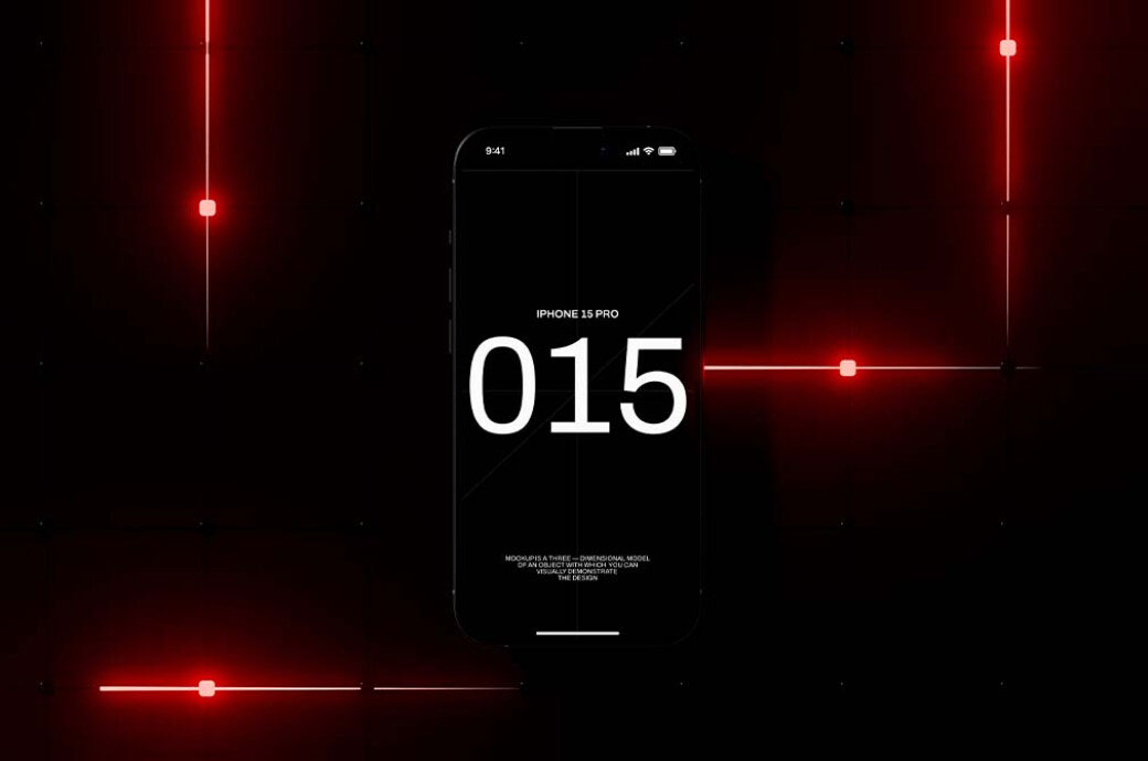 Free iPhone 15 Mockup PSD Template