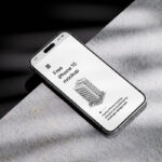 iPhone 15 Mockup with Shadow Overlays in 4 Sights