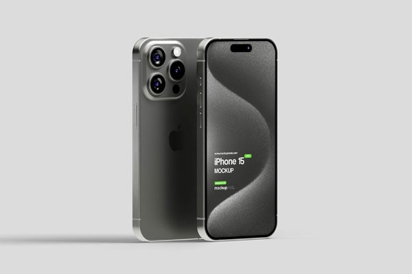 iPhone 15 Pro Mockup in 4 Distinct Views