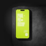 iPhone 15 Pro Mockup on Rock in 4 Views