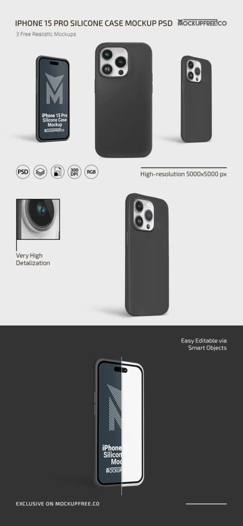 iPhone 15 Pro Silicone Case Mockup