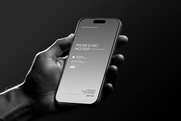 iPhone 16 Pro Mockup Holding by Hand