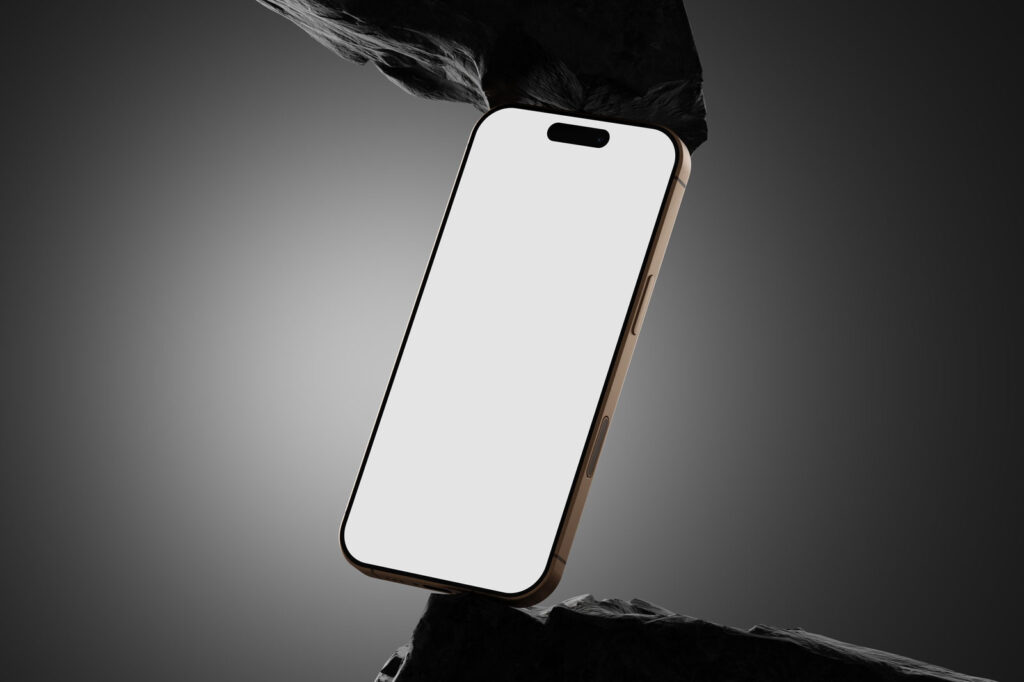 iPhone 16 Pro Mockup on Rock