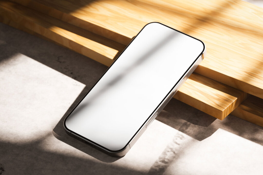 iPhone 16 Pro Mockup on Wood